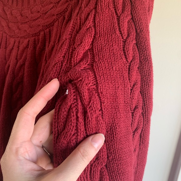 NorthStyle Women's Rich Red Cable Knit Sweater - Picture 7 of 11